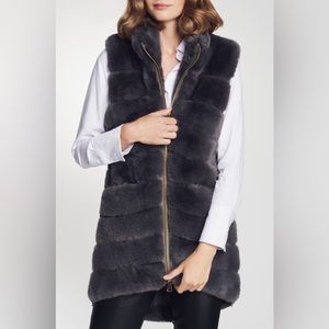 OCHNIK Long faux fur vest, Gray NWOT